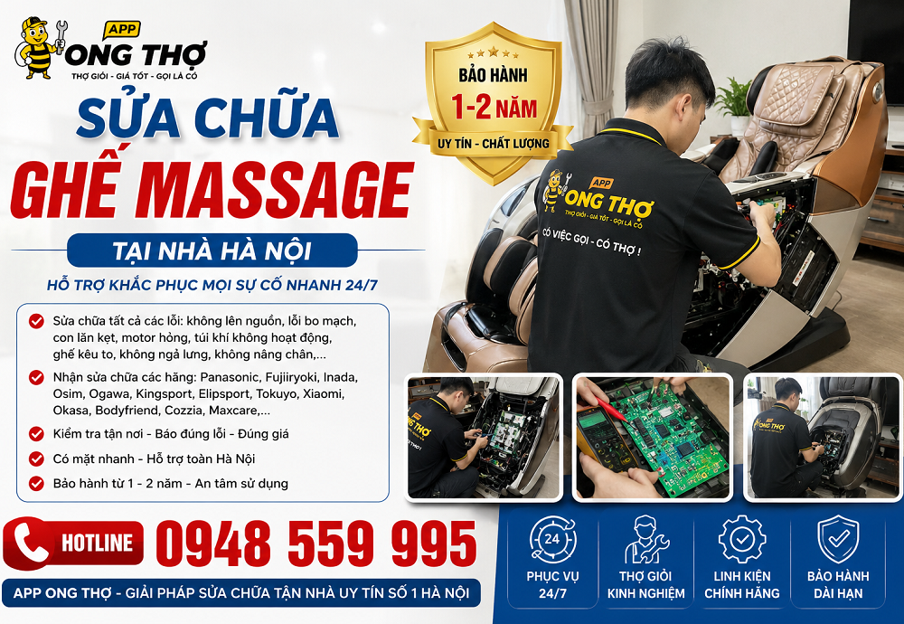 Lợi ích khi gọi đúng thợ sửa ghế massage