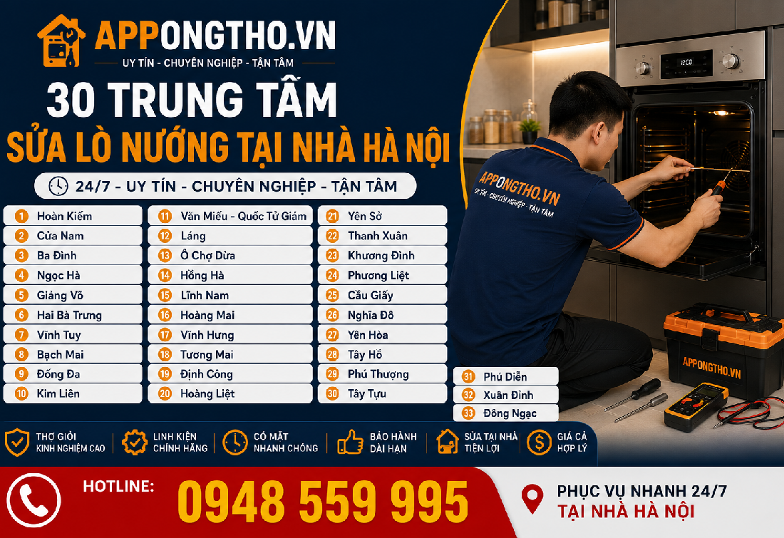 5 Cách tìm thợ sửa lò nướng uy tín gần nhà ở Hà Nội