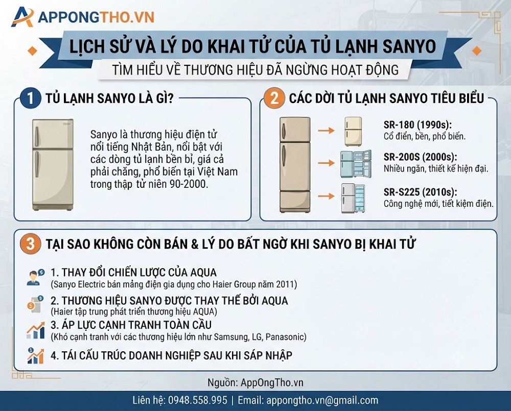 Tủ Lạnh Sanyo Là Gì? Lý Do Không Tủ Lạnh Sanyo Bị Khai Tử