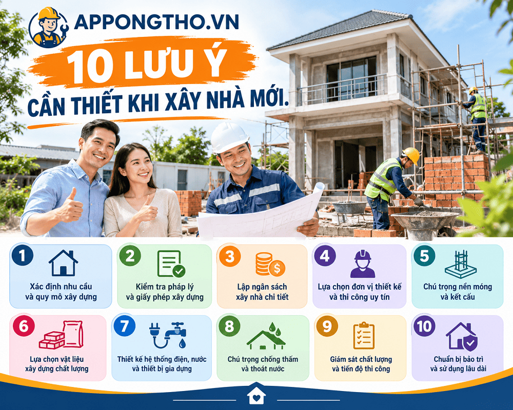 10 Lưu Ý Khi Xây Nhà Mới Để Nâng Cao Chất Lượng Công Trình