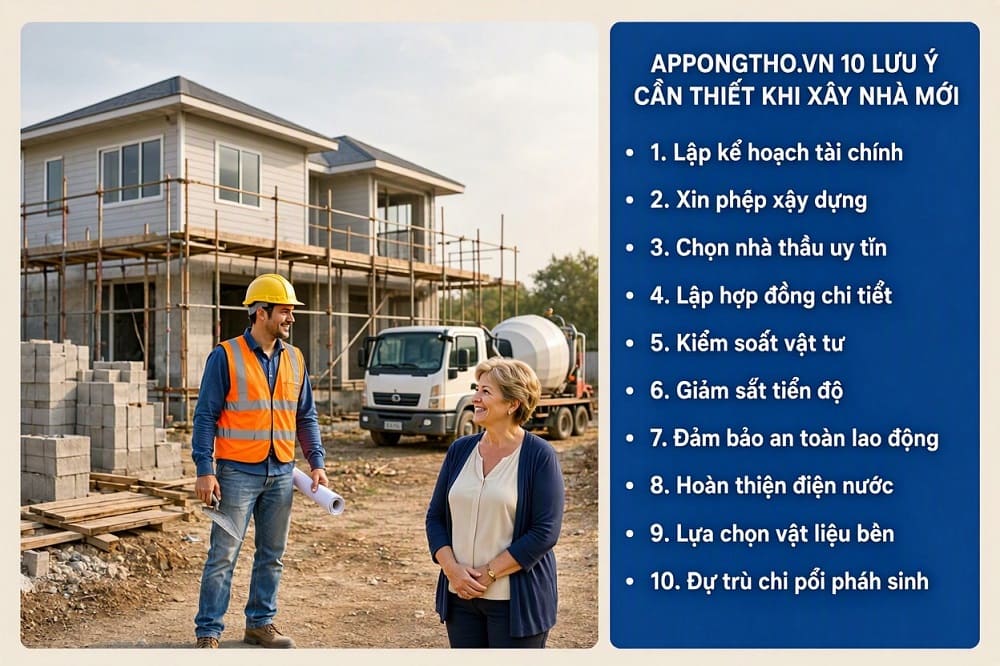 10 lưu ý quan trọng khi xây nhà mới