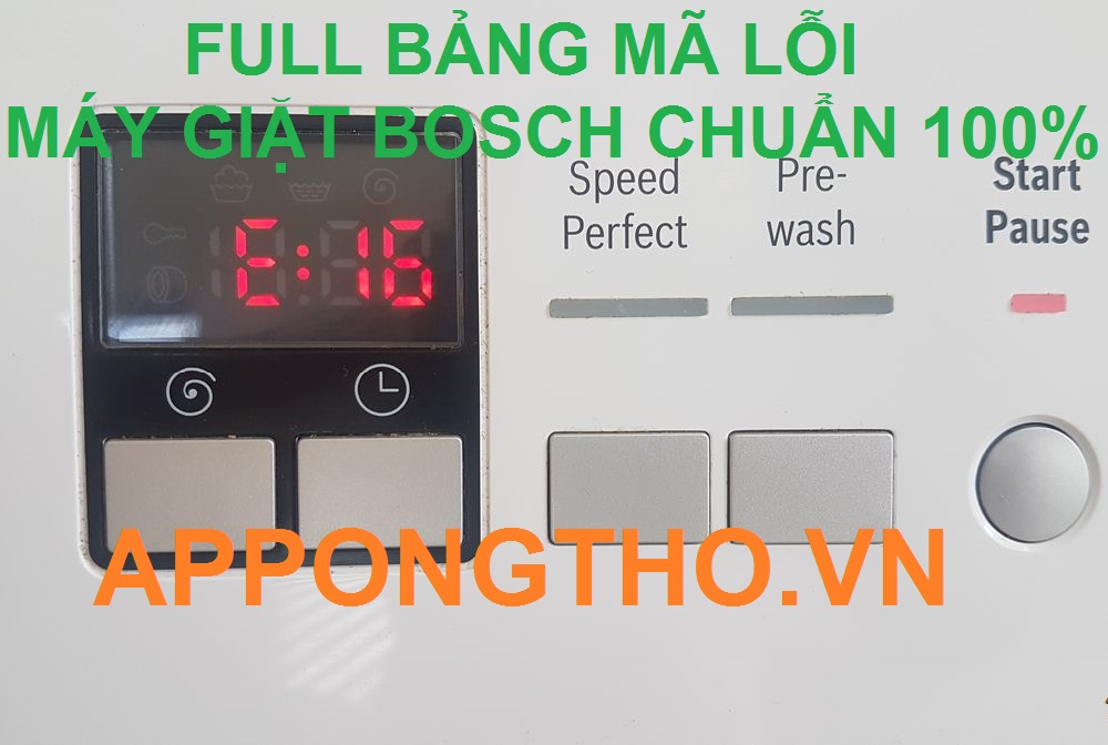 Các Loại Mã Lỗi Máy Giặt Bosch: