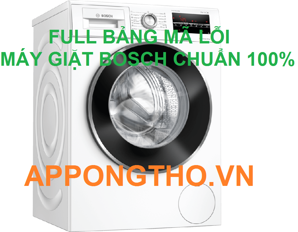 Full Bảng mã lỗi máy giặt Bosch