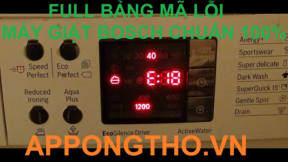 Cách khắc phục lỗi máy giặt Bosch Full sự cố