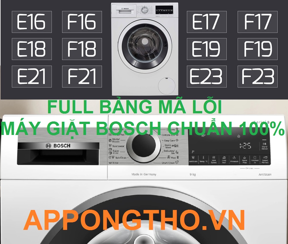 Cách khắc phục lỗi máy giặt Bosch Full sự cố