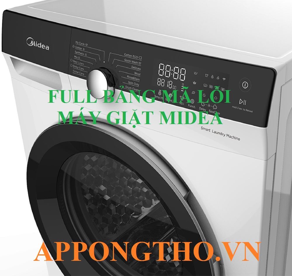 Cách khắc phục các mã lỗi máy giặt Midea