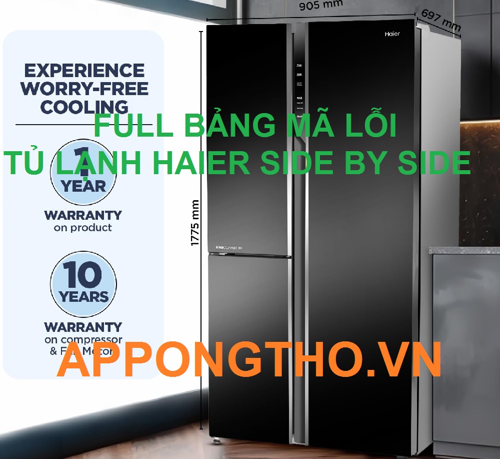 Bảng Mã Lỗi Tủ Lạnh Haier Side By Side Inverter Chi Tiết