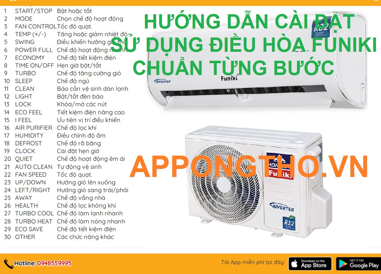 Cài Đặt Sử Dụng Điều Hòa Funiki