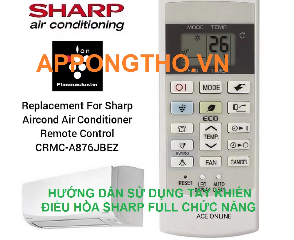 Cài đặt 30 chức năng trên tay khiển điều hòa Sharp