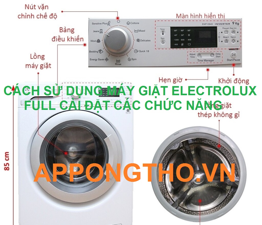 Cách Cài Đặt Sử Dụng Máy Giặt Electrolux Full Chức năng Từ A-Z