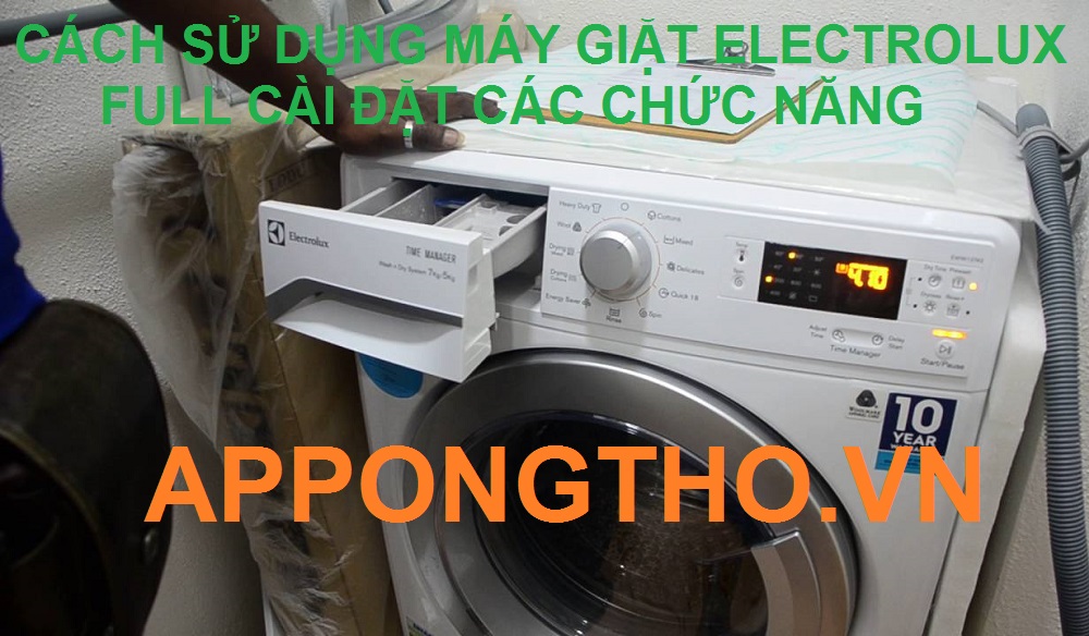 Cài đặt bảng điều khiển máy giặt Electrolux Full 70 chức năng