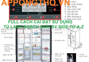 Full Cài Đặt Sử Dụng Tủ Lạnh Bosch Inverter, Side by side Từ A-Z