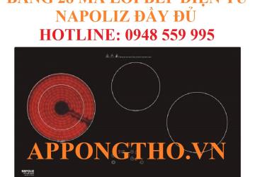 Bảng Mã Lỗi Bếp Điện Từ Napoliz