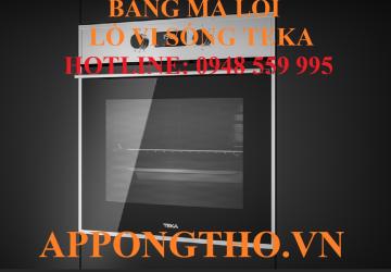Bảng Mã Lỗi Lò Vi Sóng Teka